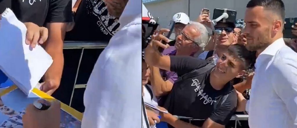 PRED POTPISIVANJEM ZA JUVENTUS Kostić na lekarskim pregledima… Tifozi ga saletali za autogram i slikanje! Tu je i srpska zastava (VIDEO)