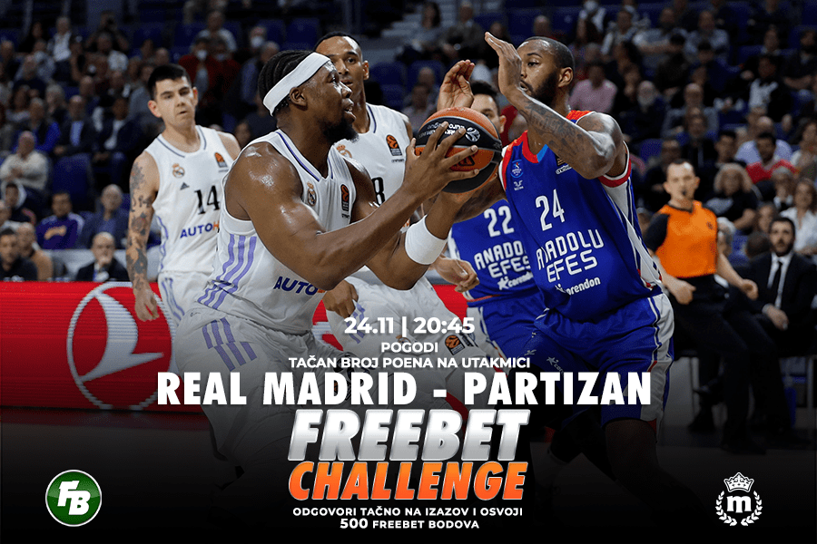 IGRE Pogodi tačan broj poena na meču Real Madrid – Partizan