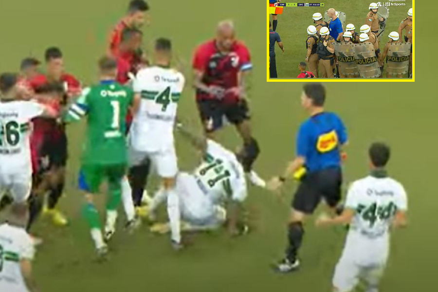 HAOS U BRAZILU Tuča u velikom gradskom derbiju! Radile pesnice, šutiralo se s leđa, navijač udario karate udarcem! (VIDEO)