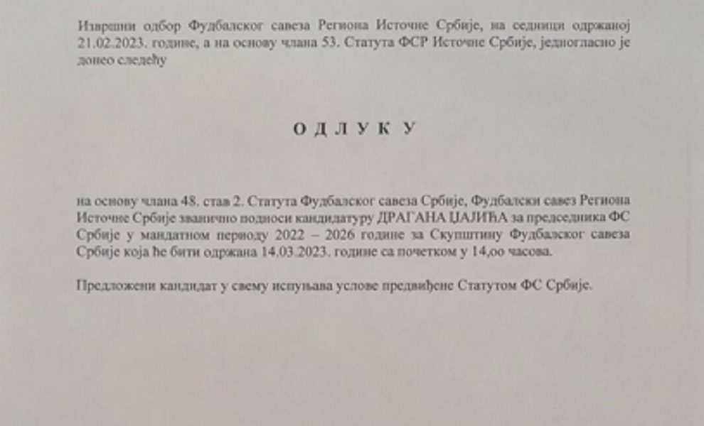 POSLE ZAPADA Još jedan fudbalski region podrzao Džajića
