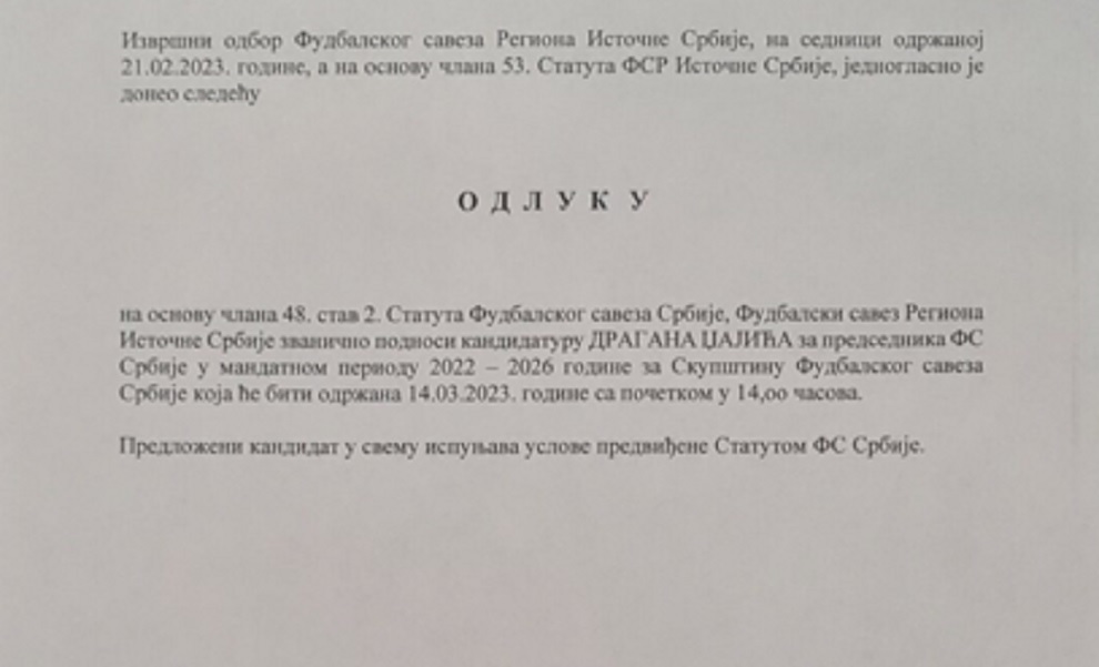 POSLE ZAPADA Još jedan fudbalski region podrzao Džajića
