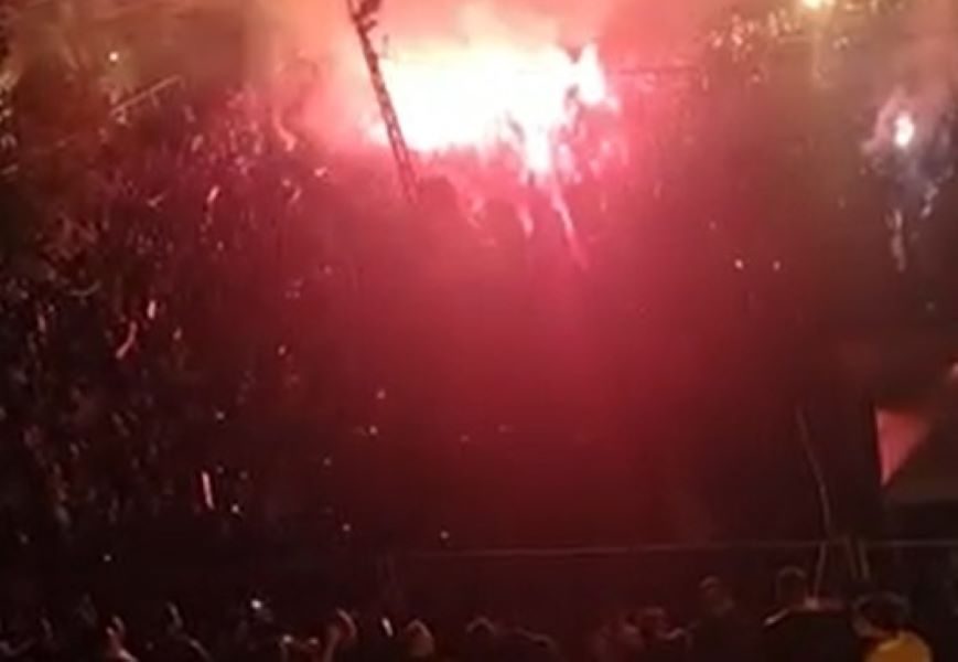 CRNO-BELI KALEMEGDAN Brojni navijači Partizana gledaju prenos iz Madrida (VIDEO)