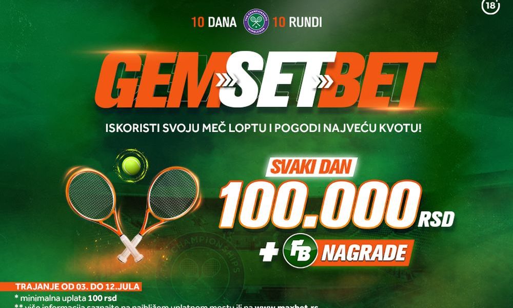 Gem-set-bet: Iskoristi svoju meč loptu i pogodi najveću kvotu!