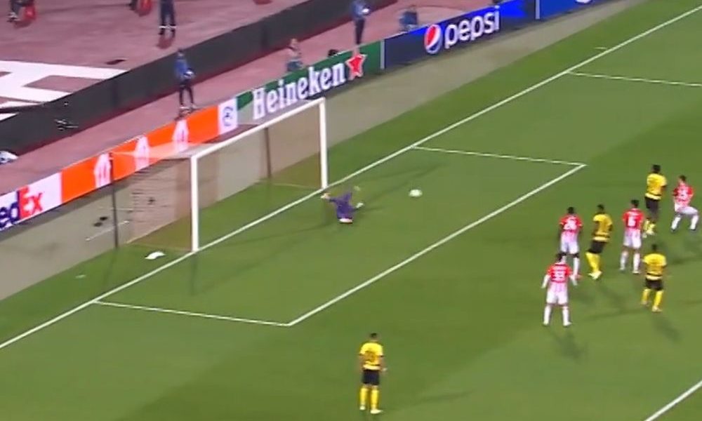 REFLEKS KAO MAČKA Glazer spasio Zvezdu u poslednjim sekundama prvog poluvremena! (VIDEO)