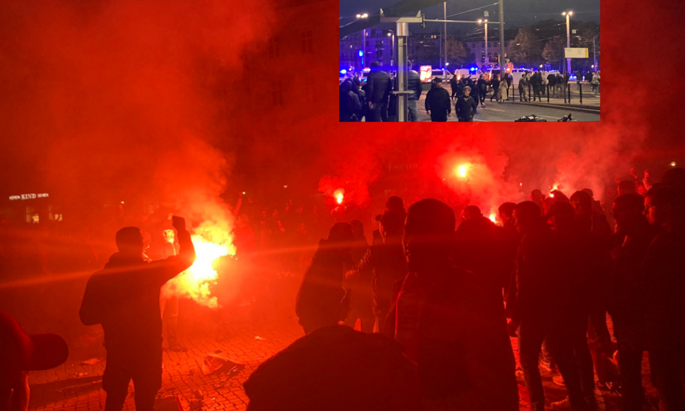 KORTEO „DELIJA“ KRENUO KA STADIONU „Gori“ Lajpcig, policije kao da je ratno stanje (FOTO+VIDEO)