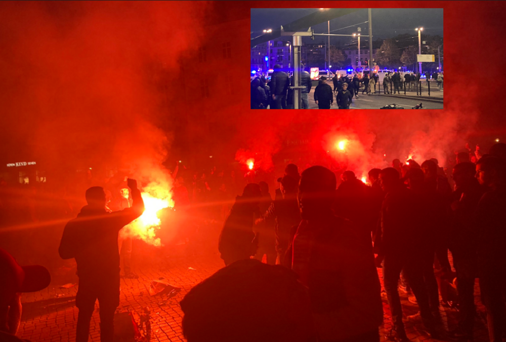 KORTEO „DELIJA“ KRENUO KA STADIONU „Gori“ Lajpcig, policije kao da je ratno stanje (FOTO+VIDEO)