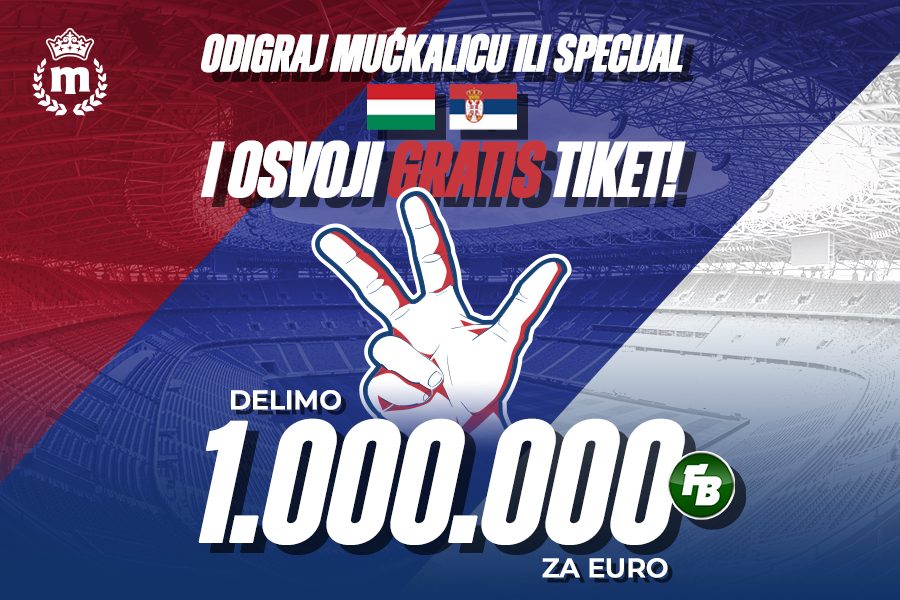 MILION NA RAVNE ČASTI Osvoji poklon tiket za utakmicu Srbija – Crna Gora