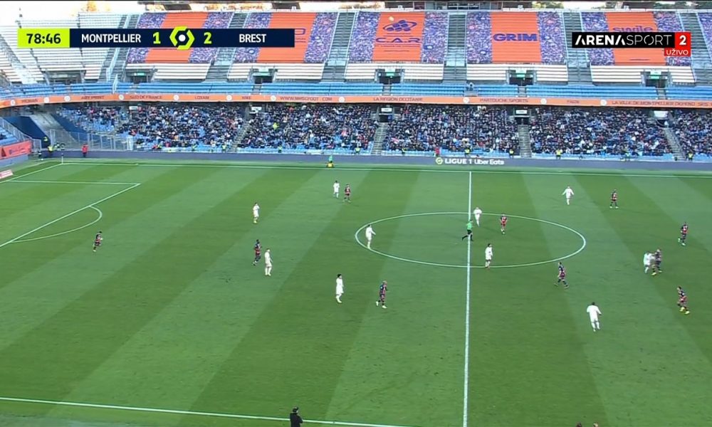 LIGA 1 Brest prekinuo seriju poraza u Monpeljeu, Mec ga dao posle 40 sekundi, pa morao da preokreće