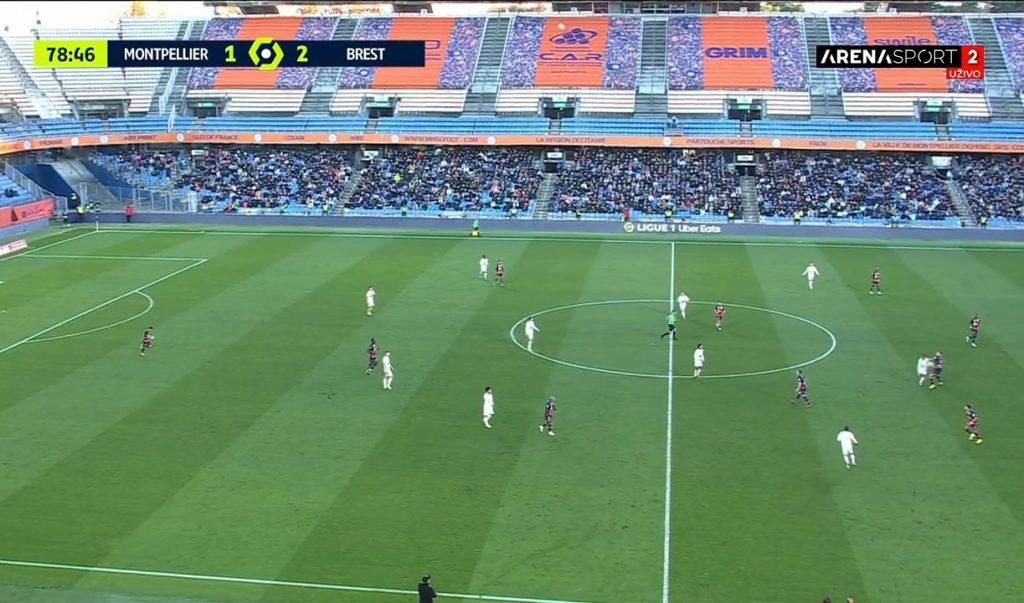 LIGA 1 Brest prekinuo seriju poraza u Monpeljeu, Mec ga dao posle 40 sekundi, pa morao da preokreće