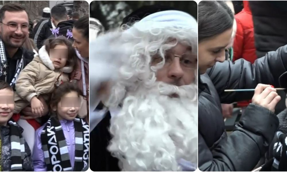 SJAJAN GEST „GROBARA“ Paketići za klince, crno-beli Deda Mraz, a ni roditelji nisu ostali praznih ruku (VIDEO)