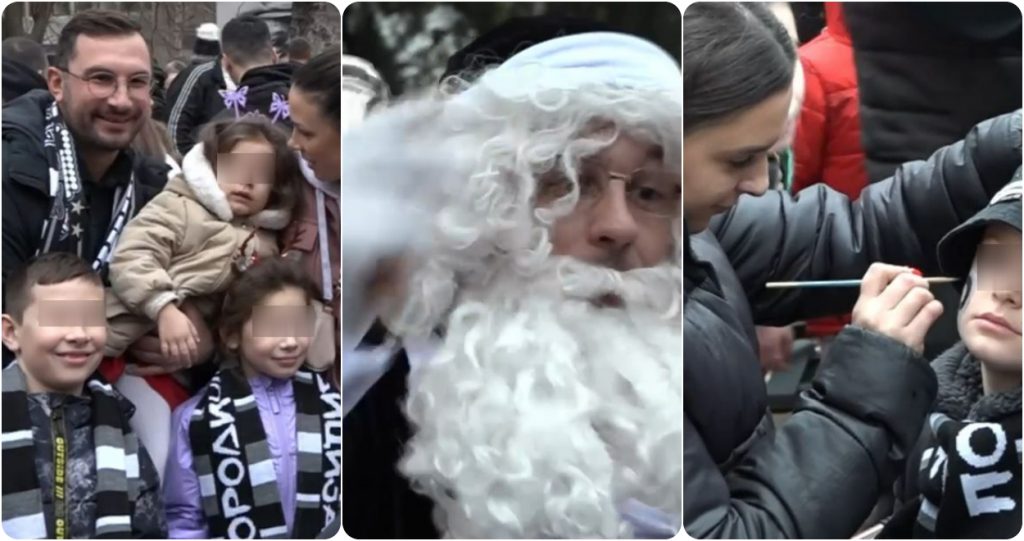 SJAJAN GEST „GROBARA“ Paketići za klince, crno-beli Deda Mraz, a ni roditelji nisu ostali praznih ruku (VIDEO)