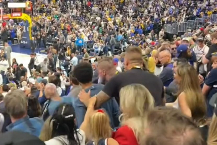 NIKOLA JOKIĆ „ZAVODI RED“ NA PARKETU, A BRAT NA TRIBINAMA: Strahinja pesnicom u bradu udario jednog navijača (VIDEO)