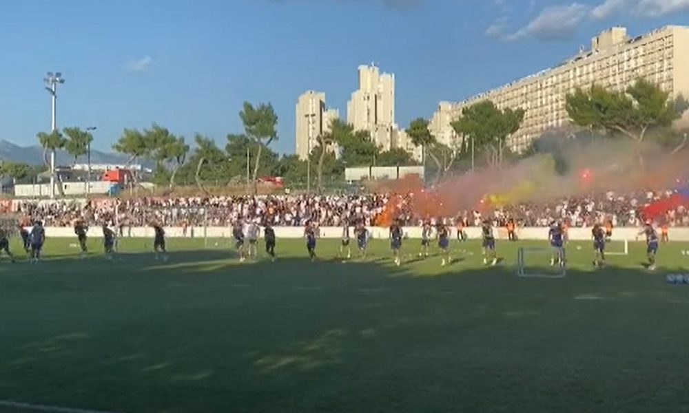 PESMA I BAKLJADA ZA GATUZA Hiljade navijača došlo na trening Hajduka (VIDEO)