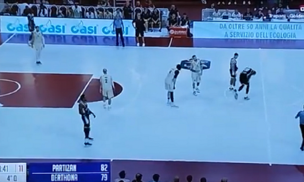 NOVI MALER ZA PARTIZAN Povredio se startni centar na prvom pripremnom meču na Siciliji (VIDEO)
