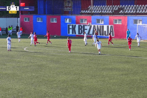 Detalj sa utakmice na stadionu Bežanije / Foto: Printskrin / Jutjub / Prva liga Srbije 