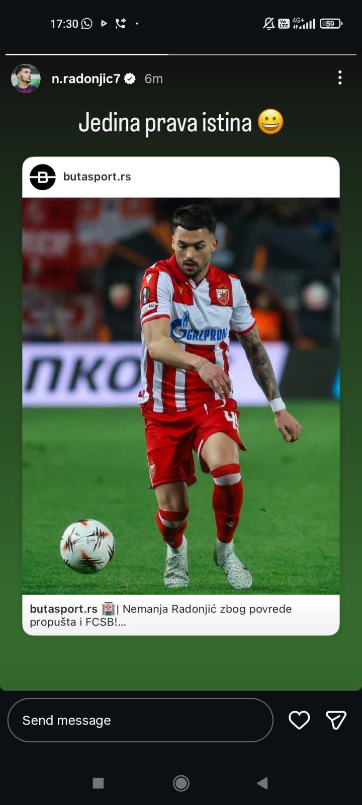Radonjić stori (Foto: printscreen/instagram)