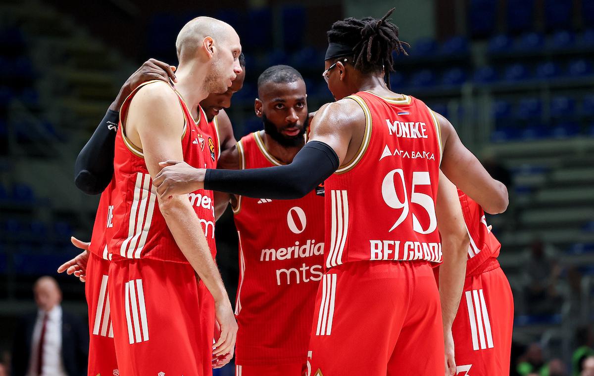Igrači Crvene zvezde na evroligaškom meču