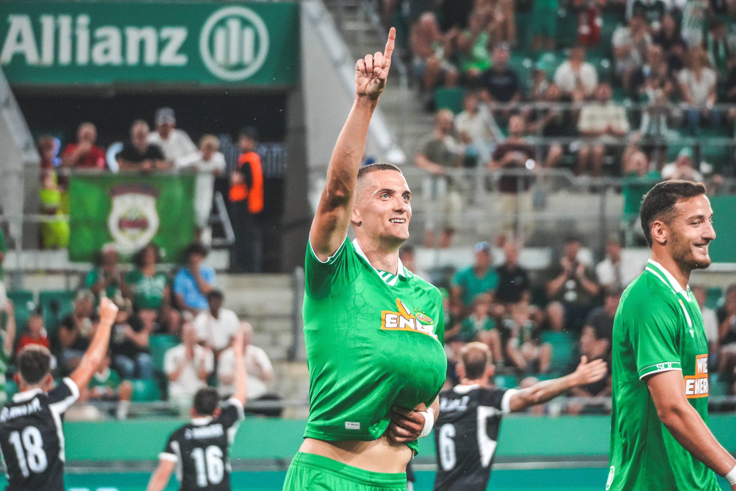 Nenad Cvetković pred navijačima Rapida u Beču